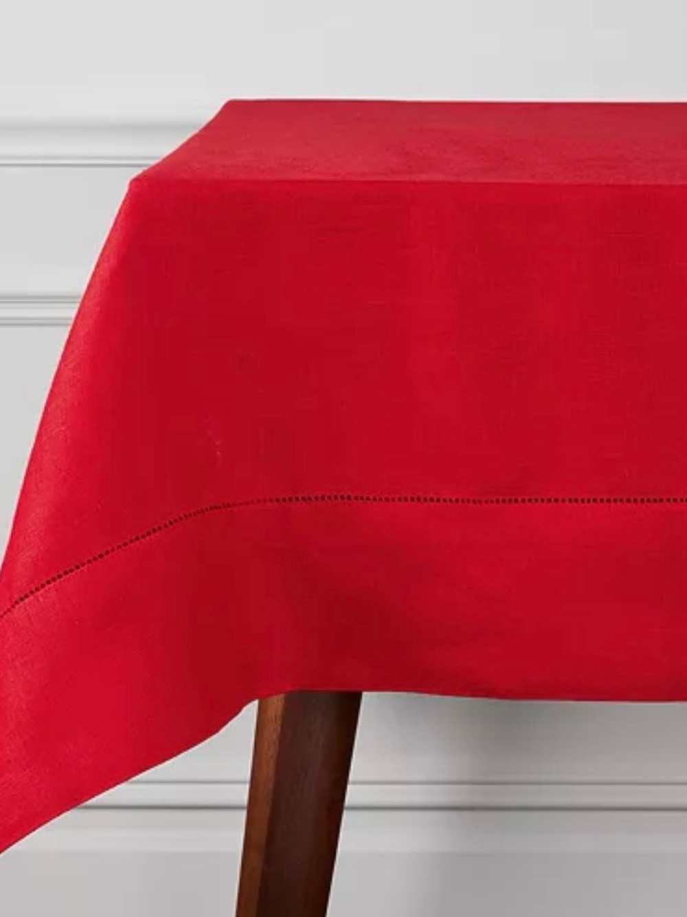 Red Hemstitch Tablecloth - Home Dining